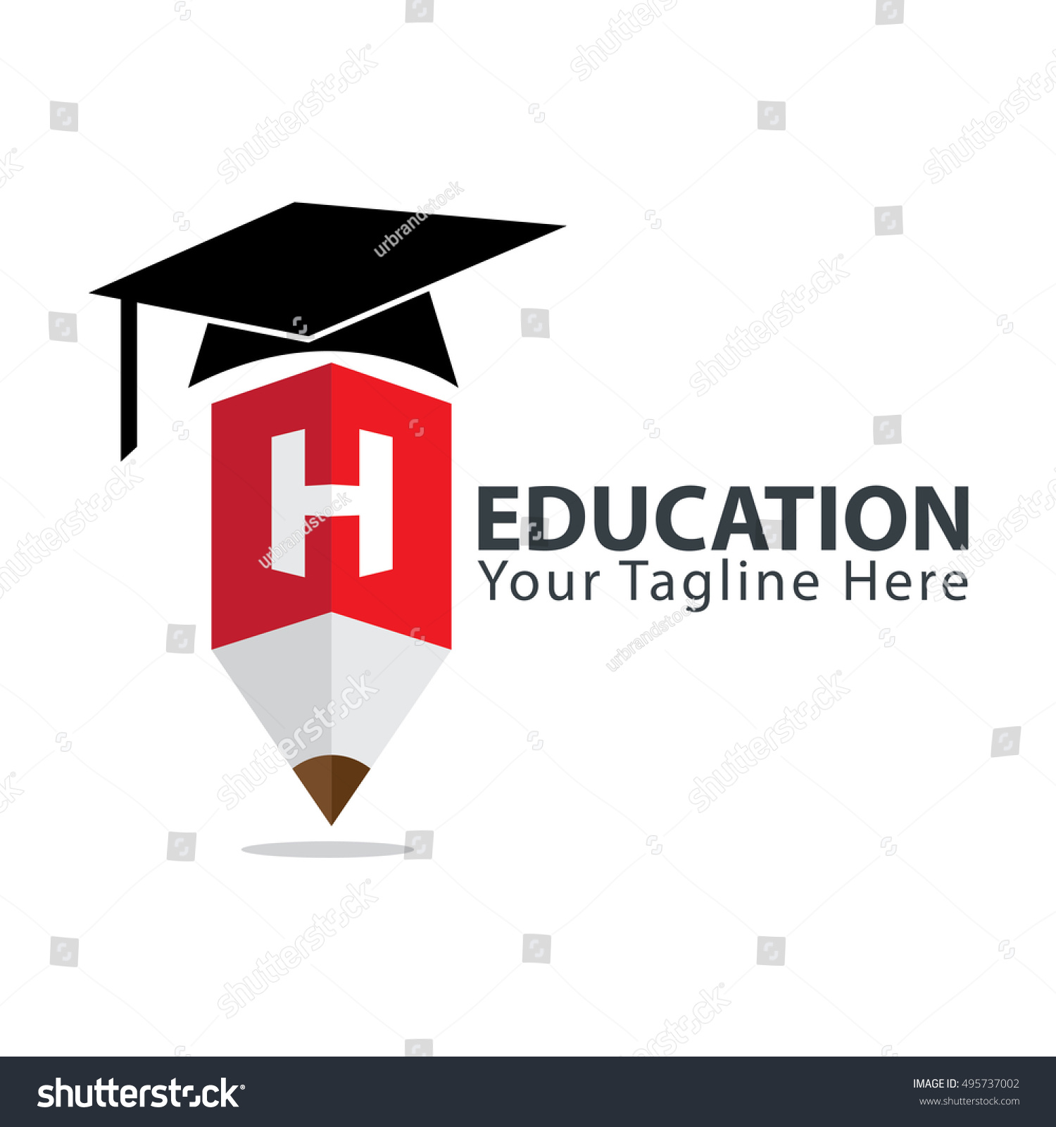 Letter H Education Logo Concept Pencil Stock Vector (Royalty Free ...