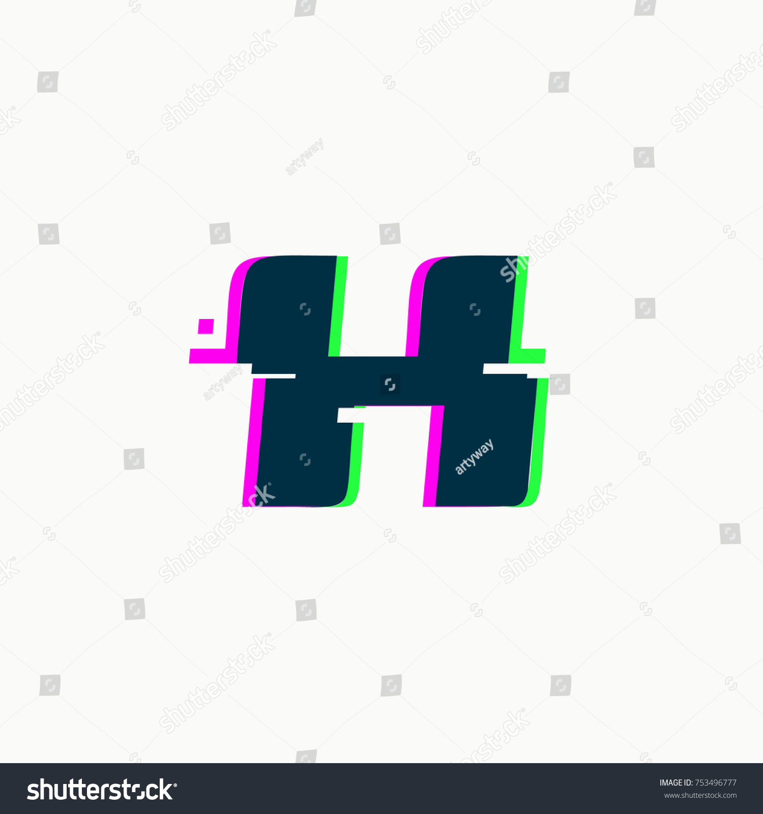 Letter H Glitch Font Vector Isolated Stock Vector (Royalty Free ...