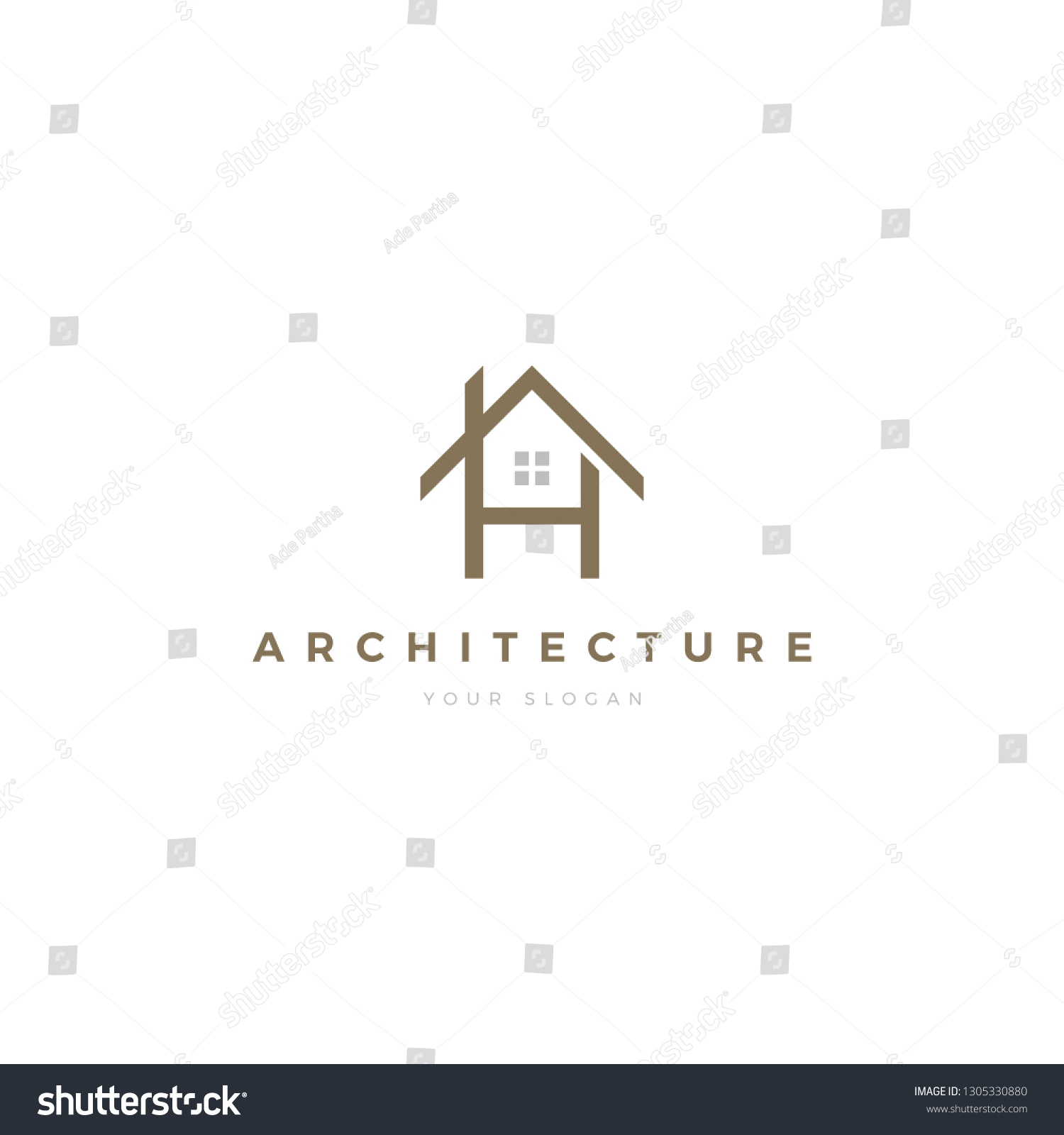 Letter H House Professional Golden Architecture Stock Vector (Royalty ...