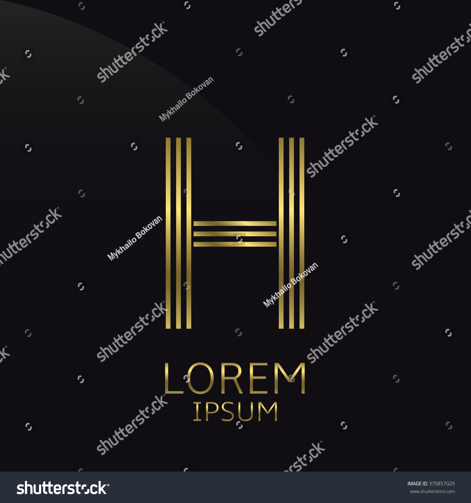 Letter H Logo Golden Luxury Symbol Stock Vector (Royalty Free ...