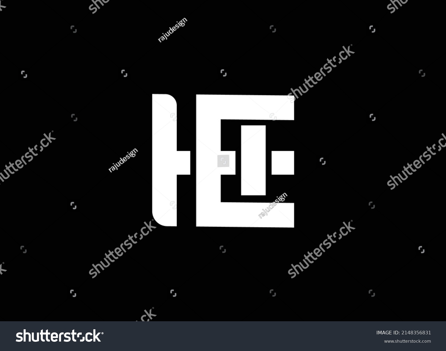 Letter He Simple Logo Design Vector Stock Vector (Royalty Free ...