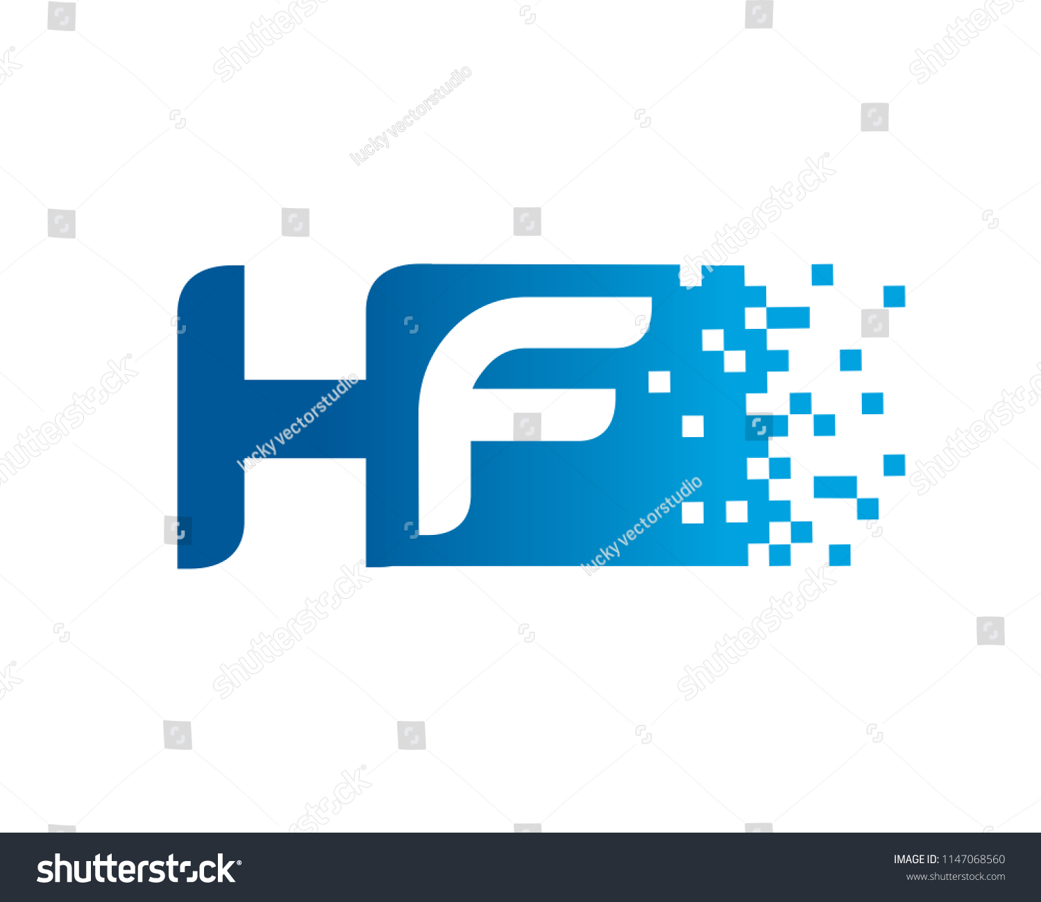 Letter Hf Logo Template Design Vector Stock Vector (Royalty Free ...