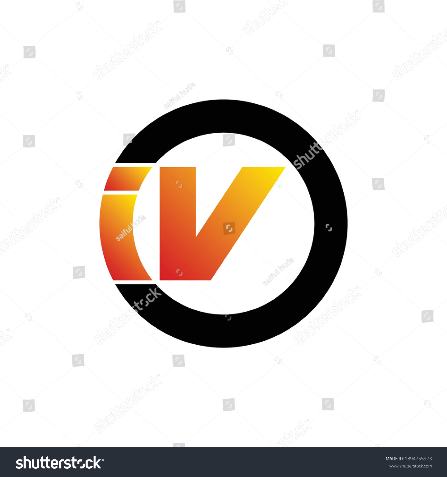 Letter Iv Circle Logo Design Vector Stock Vector (Royalty Free ...