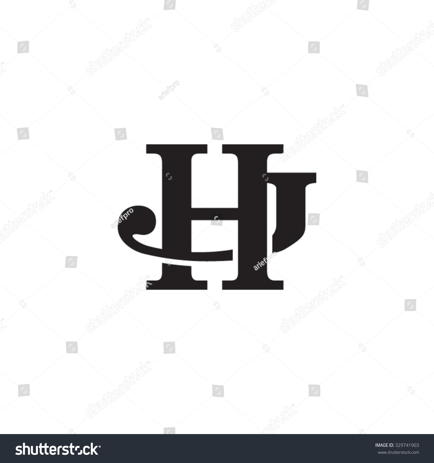 Letter J H Monogram Logo Stock Vector Royalty Free