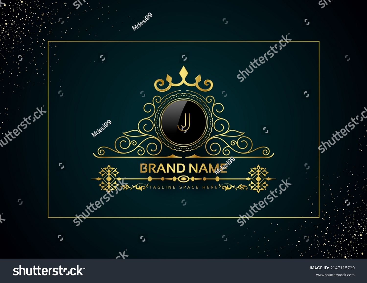 Letter J Gold Luxury Crown Logo Stock Vector (Royalty Free) 2147115729 ...