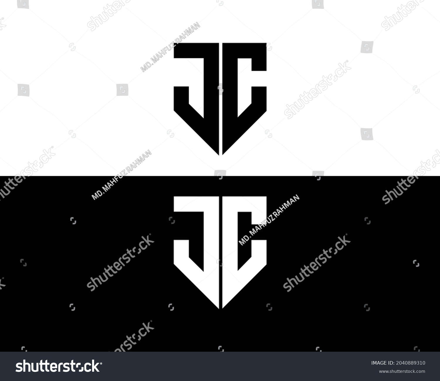 Letter Jc Logo Design Creative Modern Stock Vector (Royalty Free ...