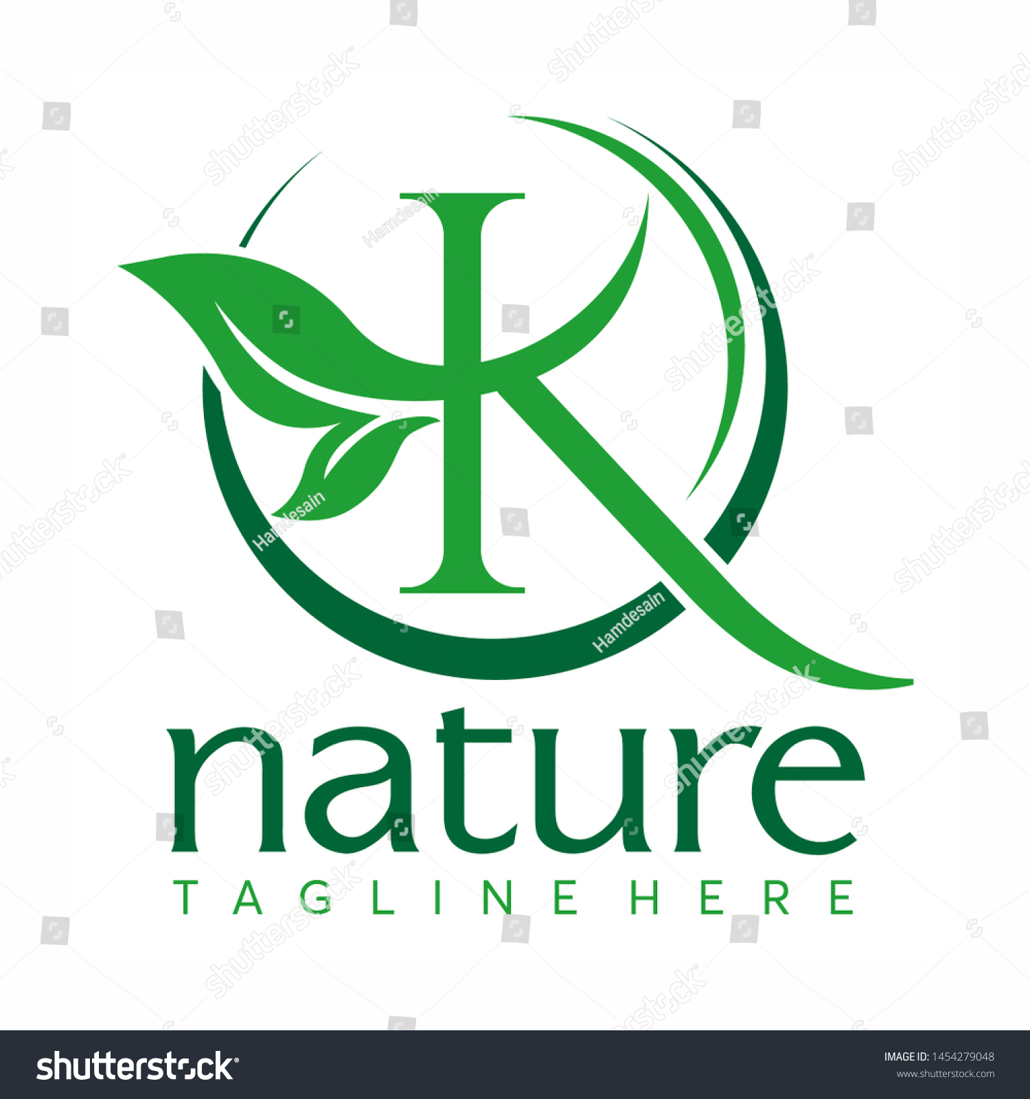 文字kのロゴコンセプト 自然の緑の葉のシンボル イニシャルkのアイコン自然なデザインストックベクター画像 のベクター画像素材 ロイヤリティフリー
