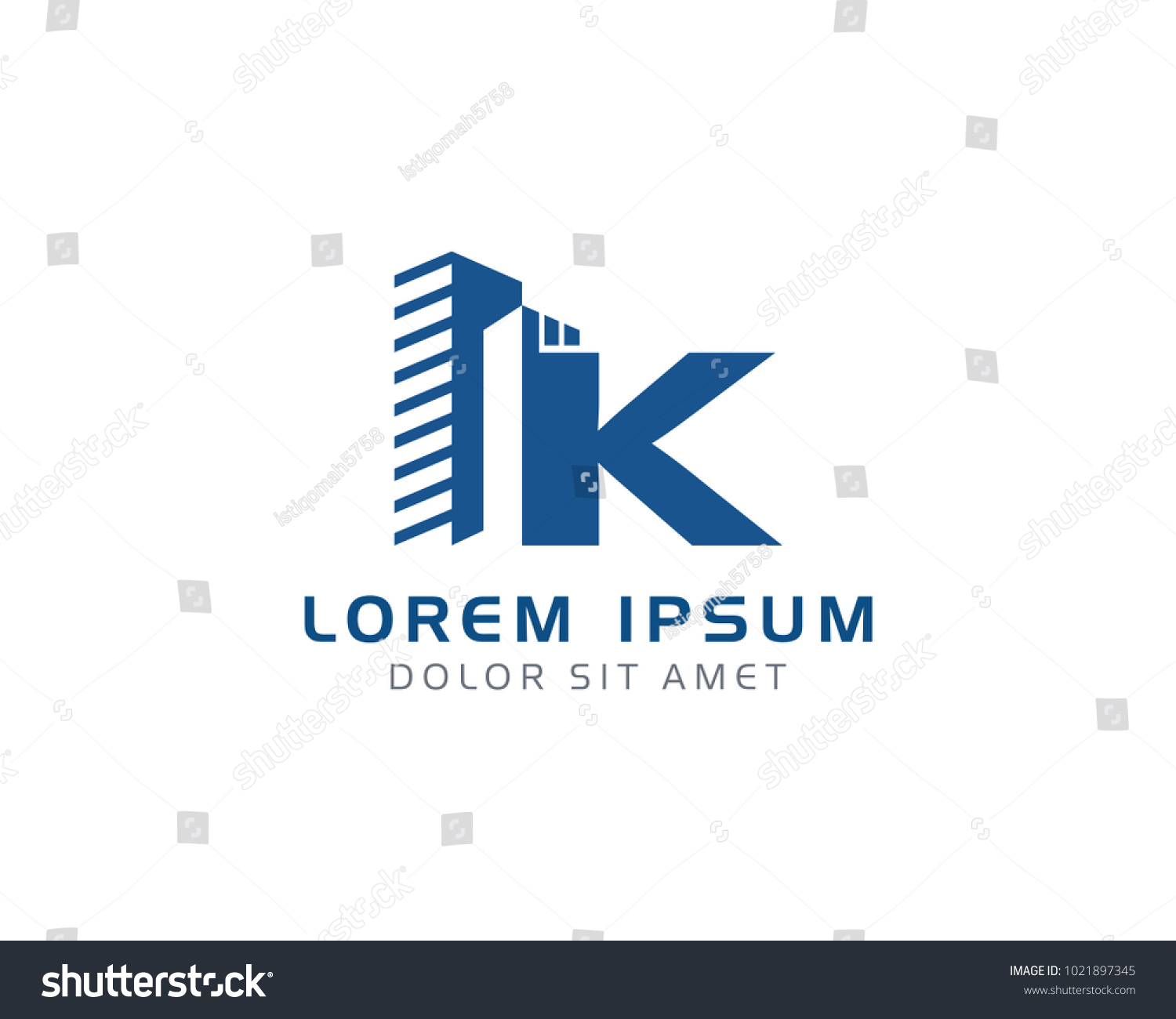 Letter K Building Logo Design Stock Vector Royalty Free