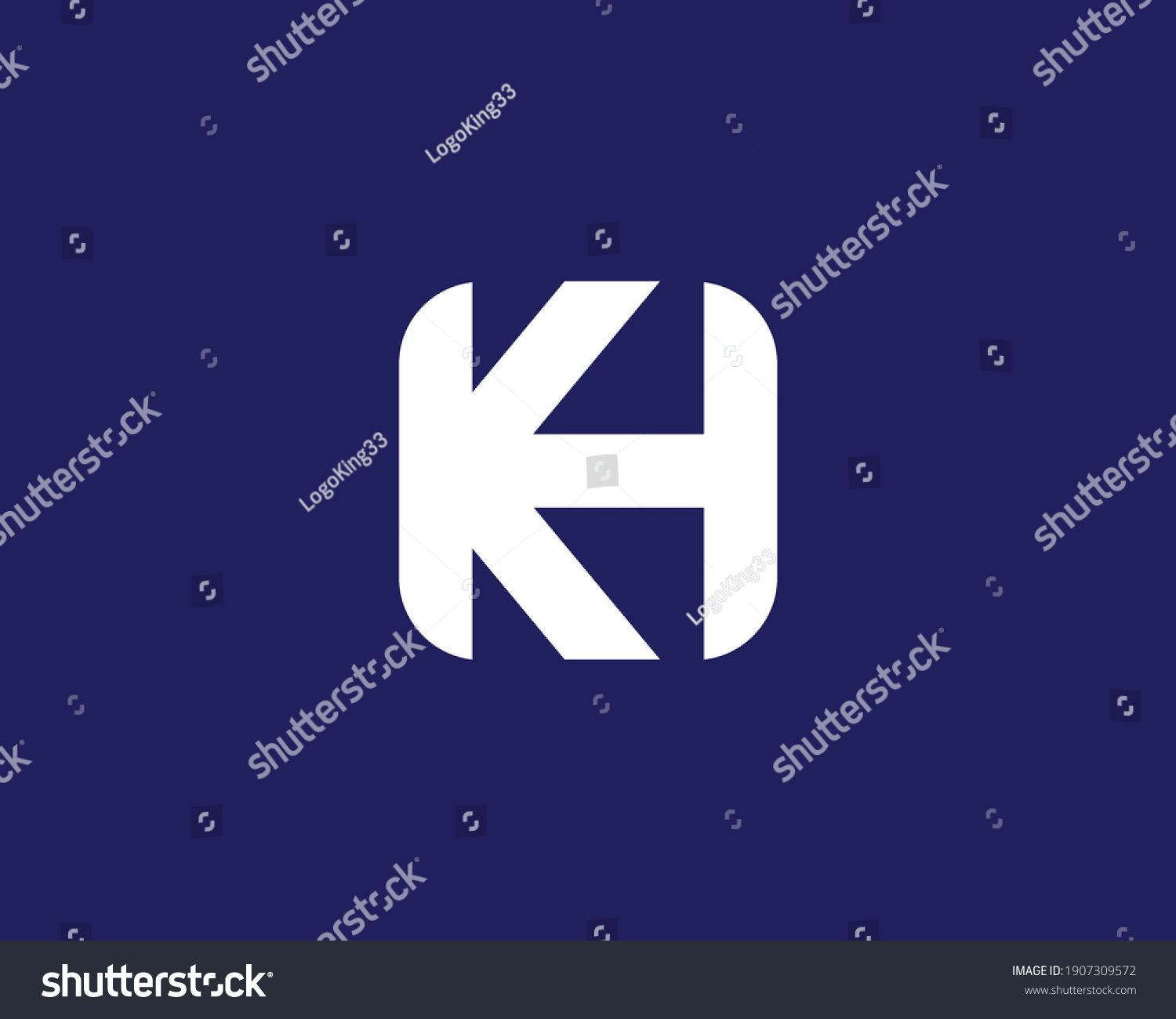 Letter Kh Hk Logo Design Vector Stock Vector (Royalty Free) 1907309572 ...