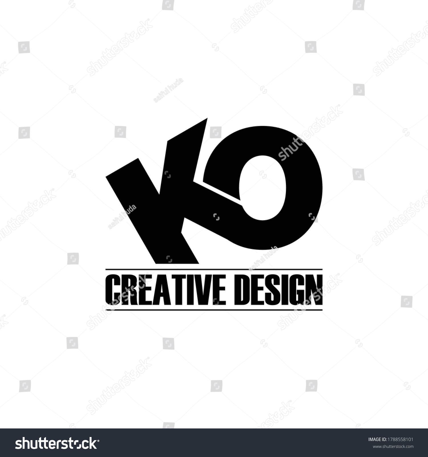 Letter Ko Simple Logo Design Vector Stock Vector (Royalty Free ...