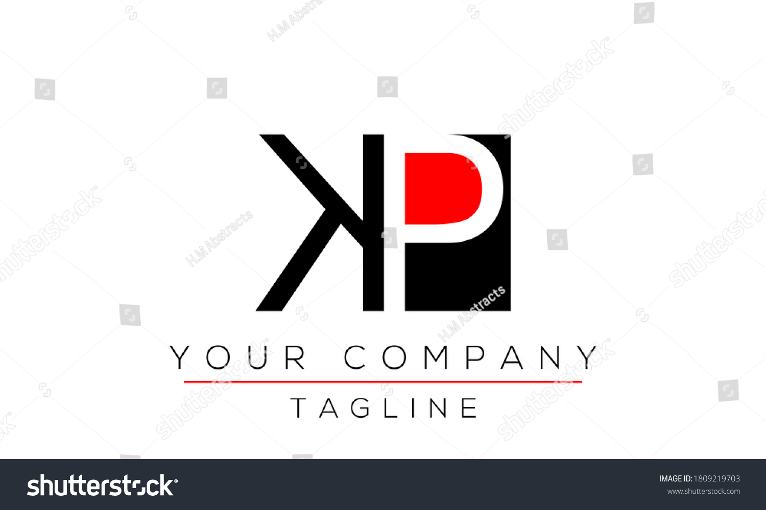 Letter Kp Logo Design Creative Modern Stock Vector (Royalty Free