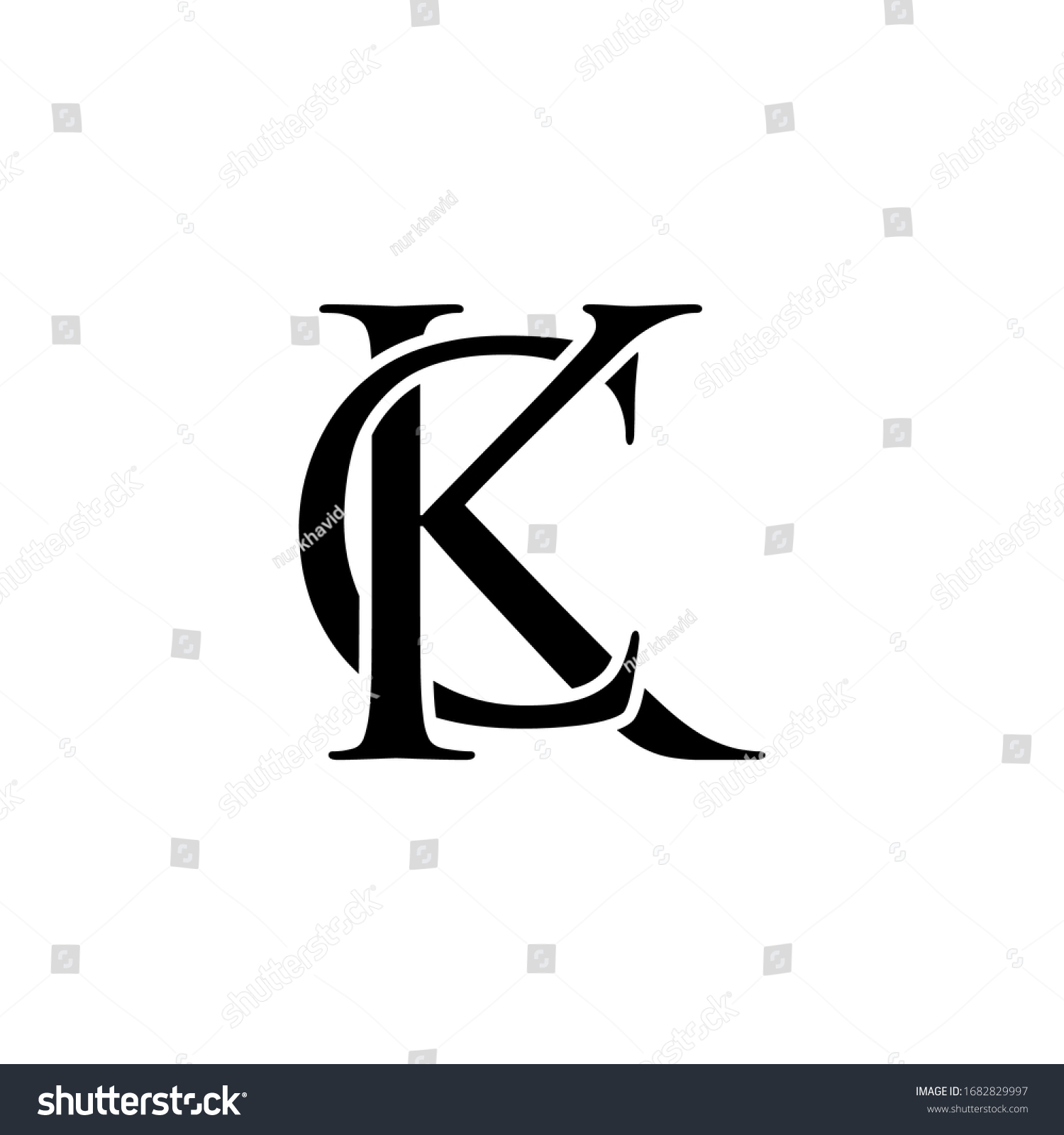 Letter Logo Vector Black White Ck Stock Vector (Royalty Free ...