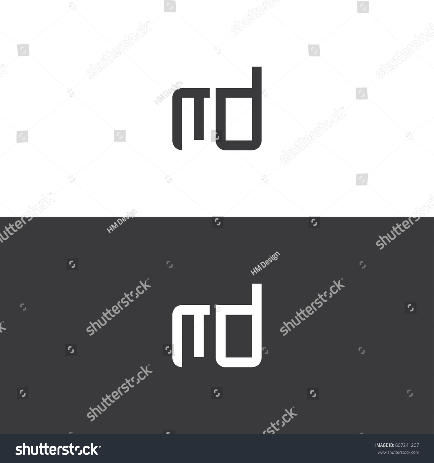 Letter M D Logo Stock Vector (Royalty Free) 607241267