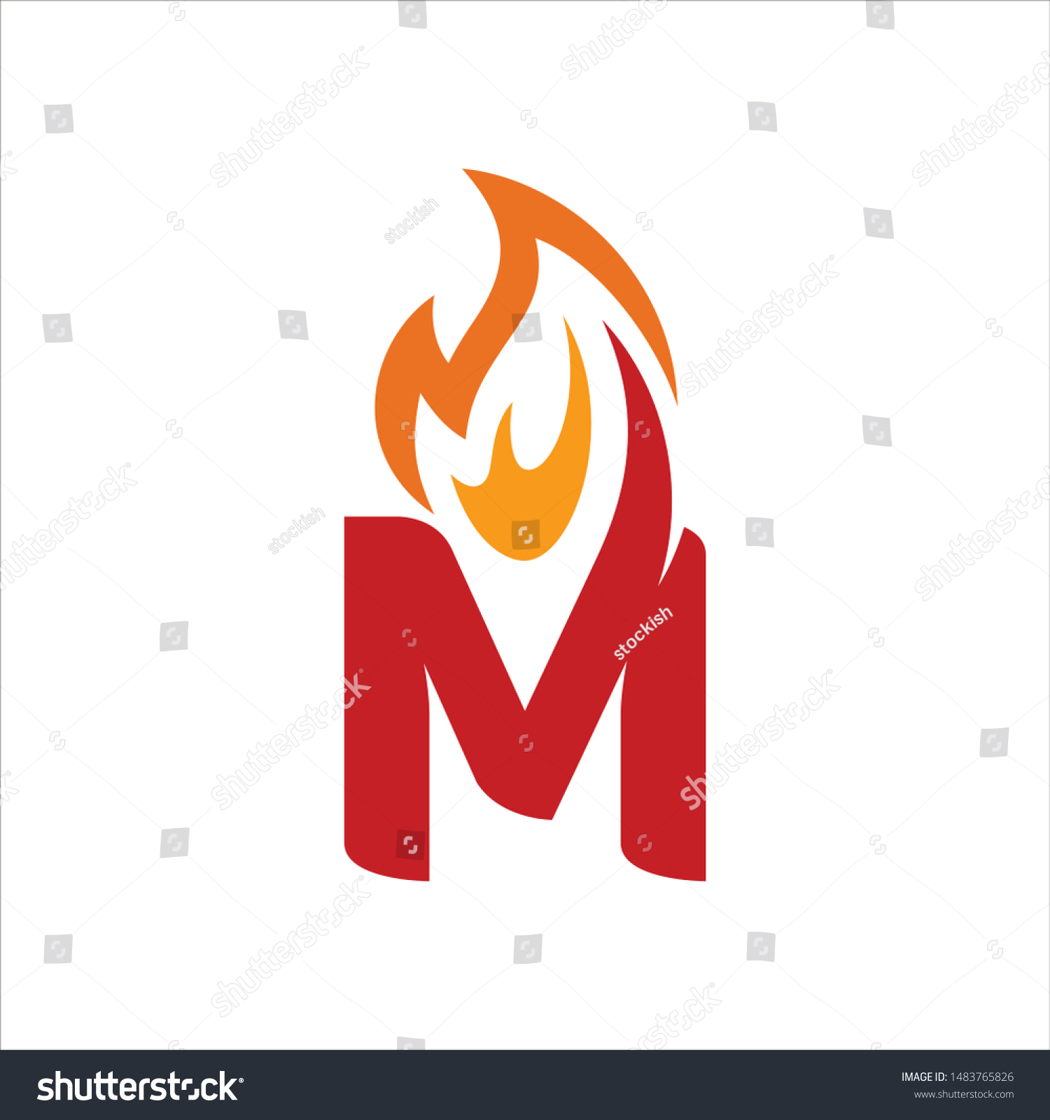 Letter M Fire Flame Vector Icon Stock Vector (Royalty Free) 1483765826 ...