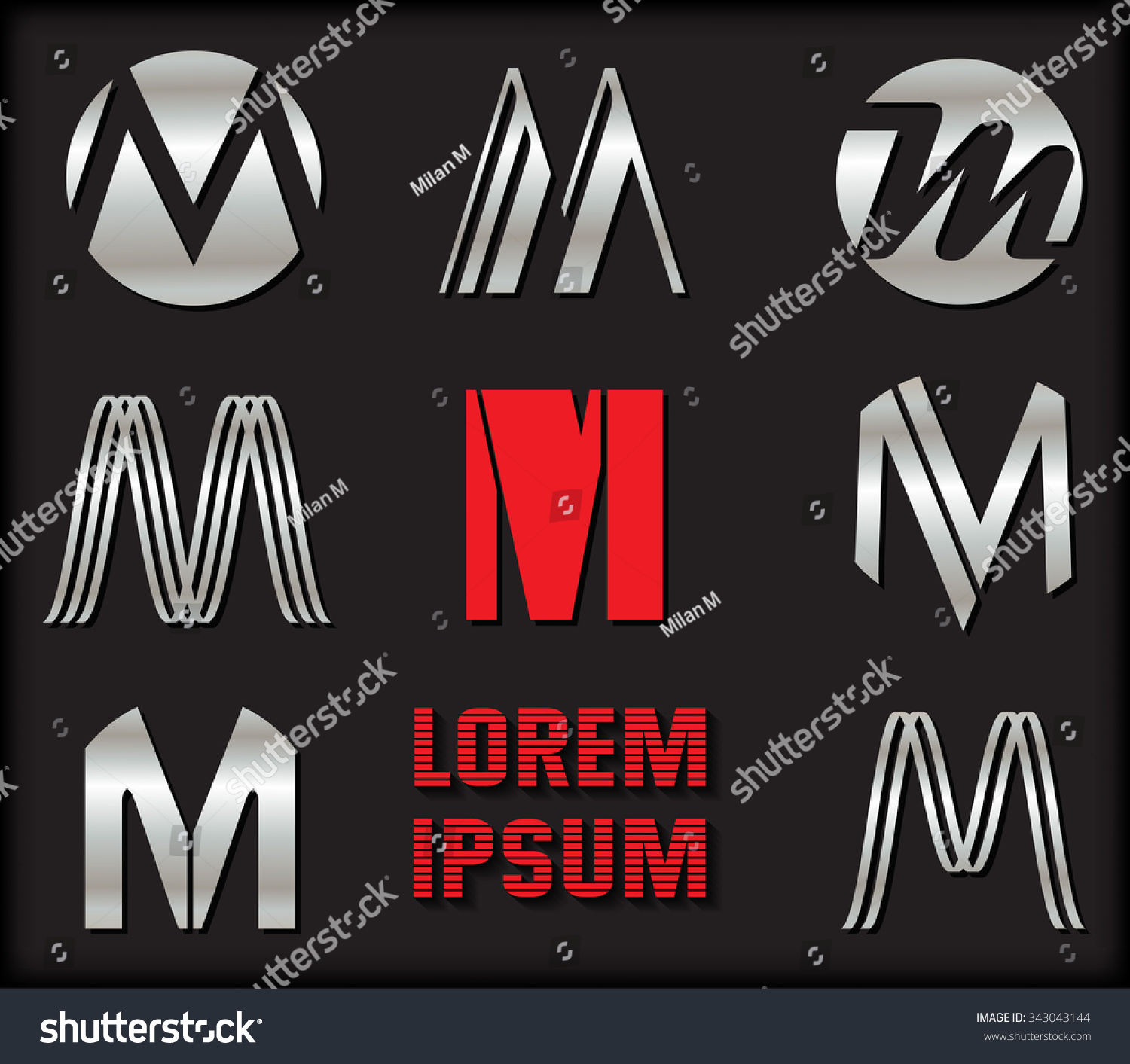 Letter M Logo Alphabet Logo Design Vector Template Stock Vector