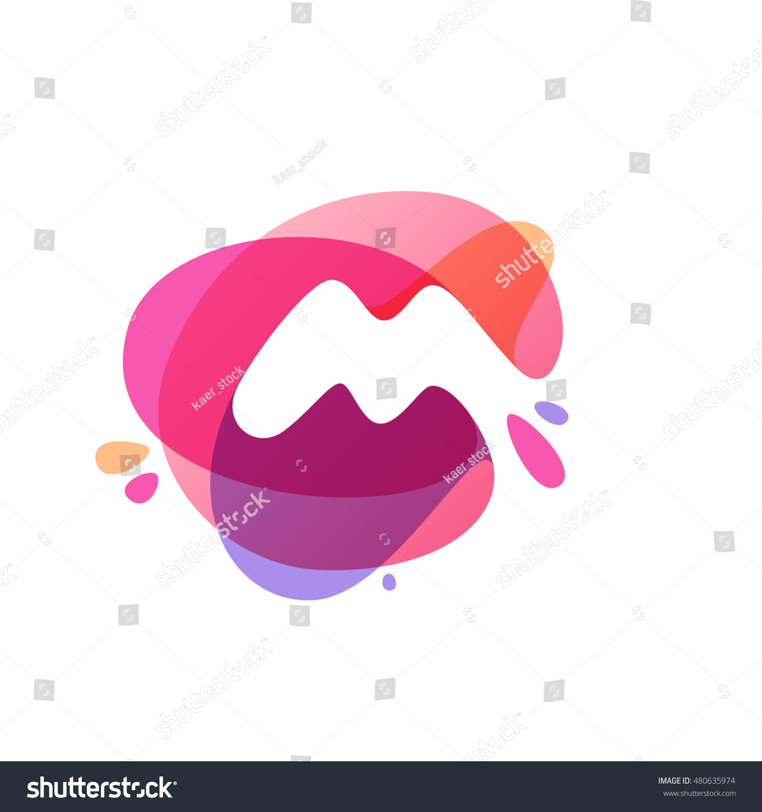 Letter M Logo Colorful Watercolor Splash Stock Vector (Royalty Free ...