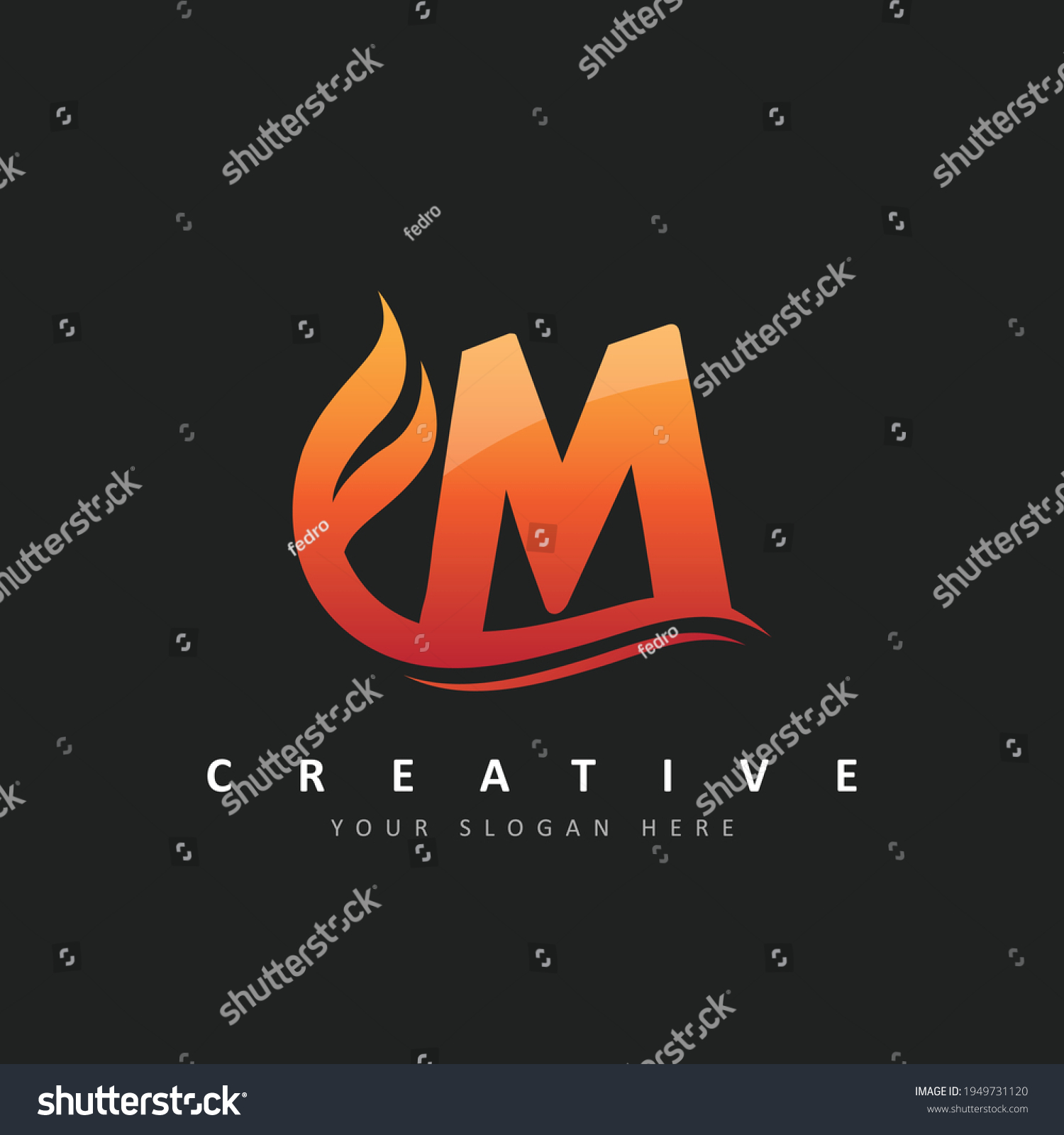 Letter M Logo Design Fire Flames Stock Vector (Royalty Free) 1949731120 ...