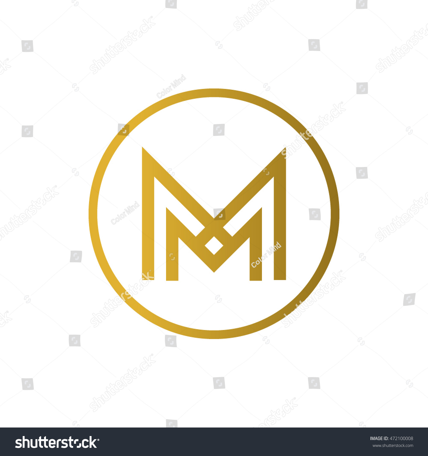 Letter M Logo Circle Mm Monogram Stock Vector 472100008 - Shutterstock