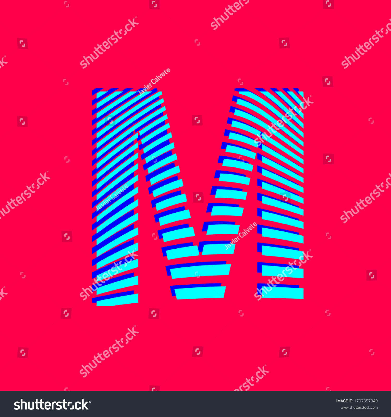 Letter M Textured Curved Lines Sports Stock Vector (Royalty Free ...