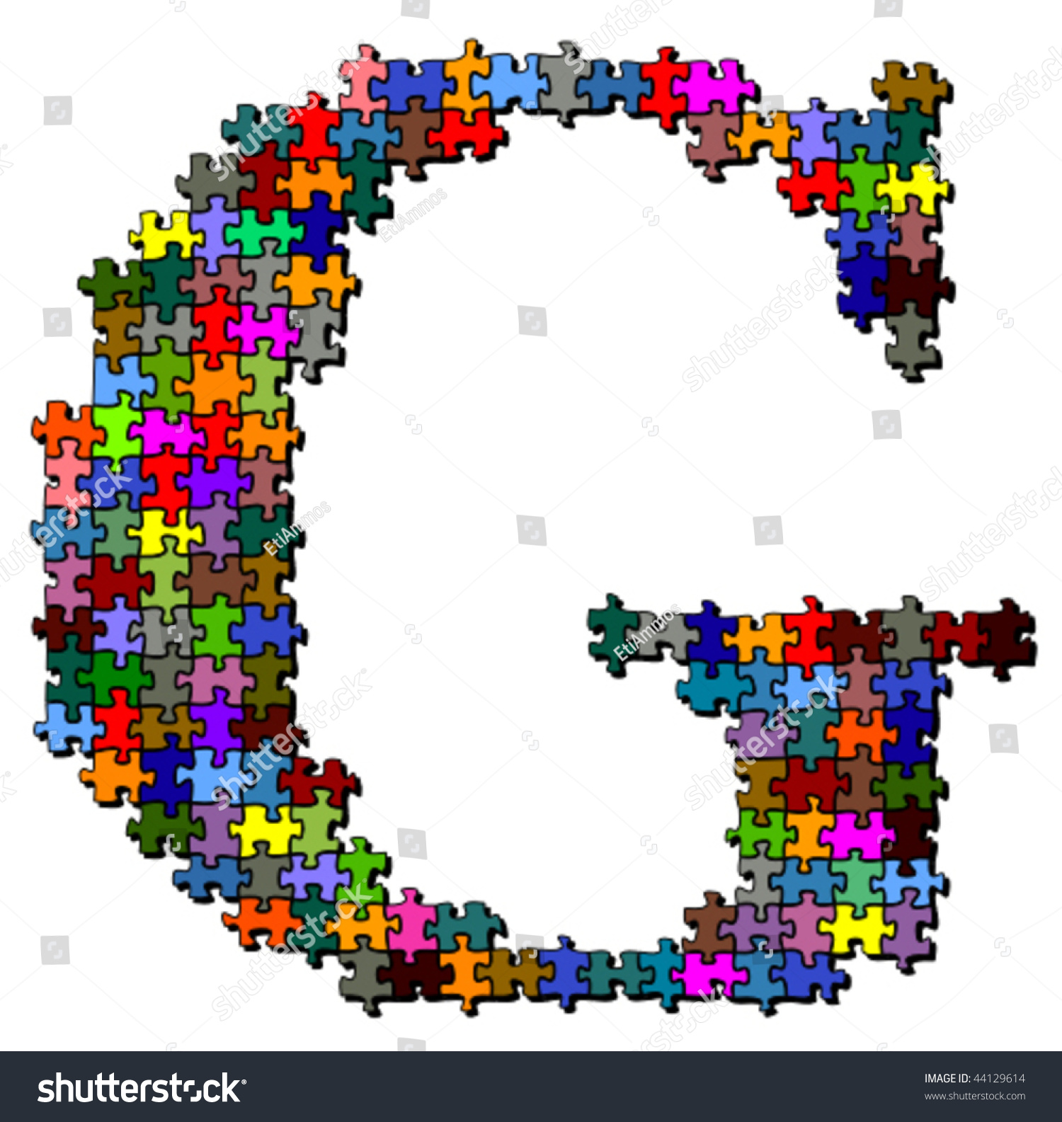 Letter Made Colored Puzzle Pieces Vector Stock Vector 44129614 ...