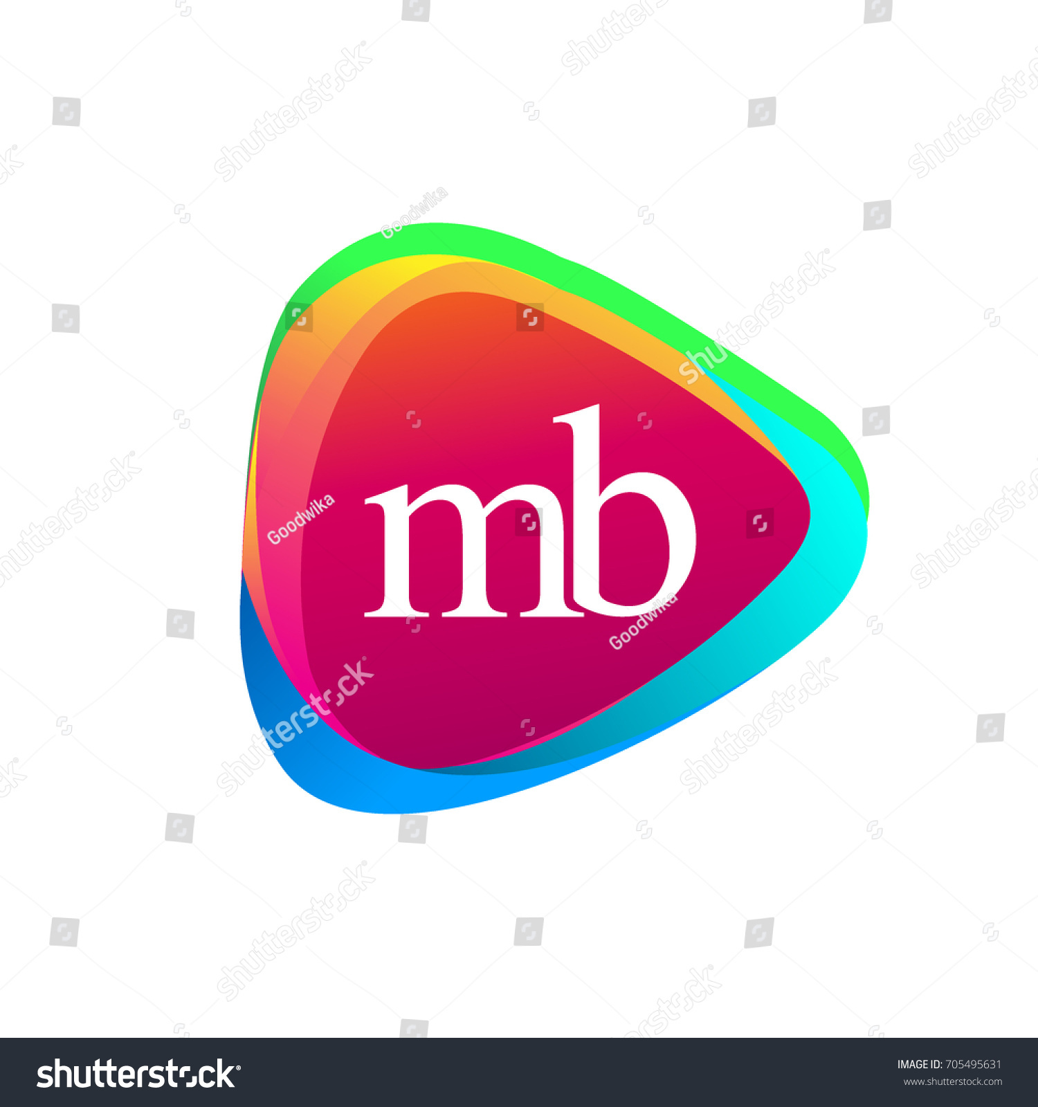 Letter Mb Logo Triangle Shape Colorful Stock Vector (Royalty Free ...