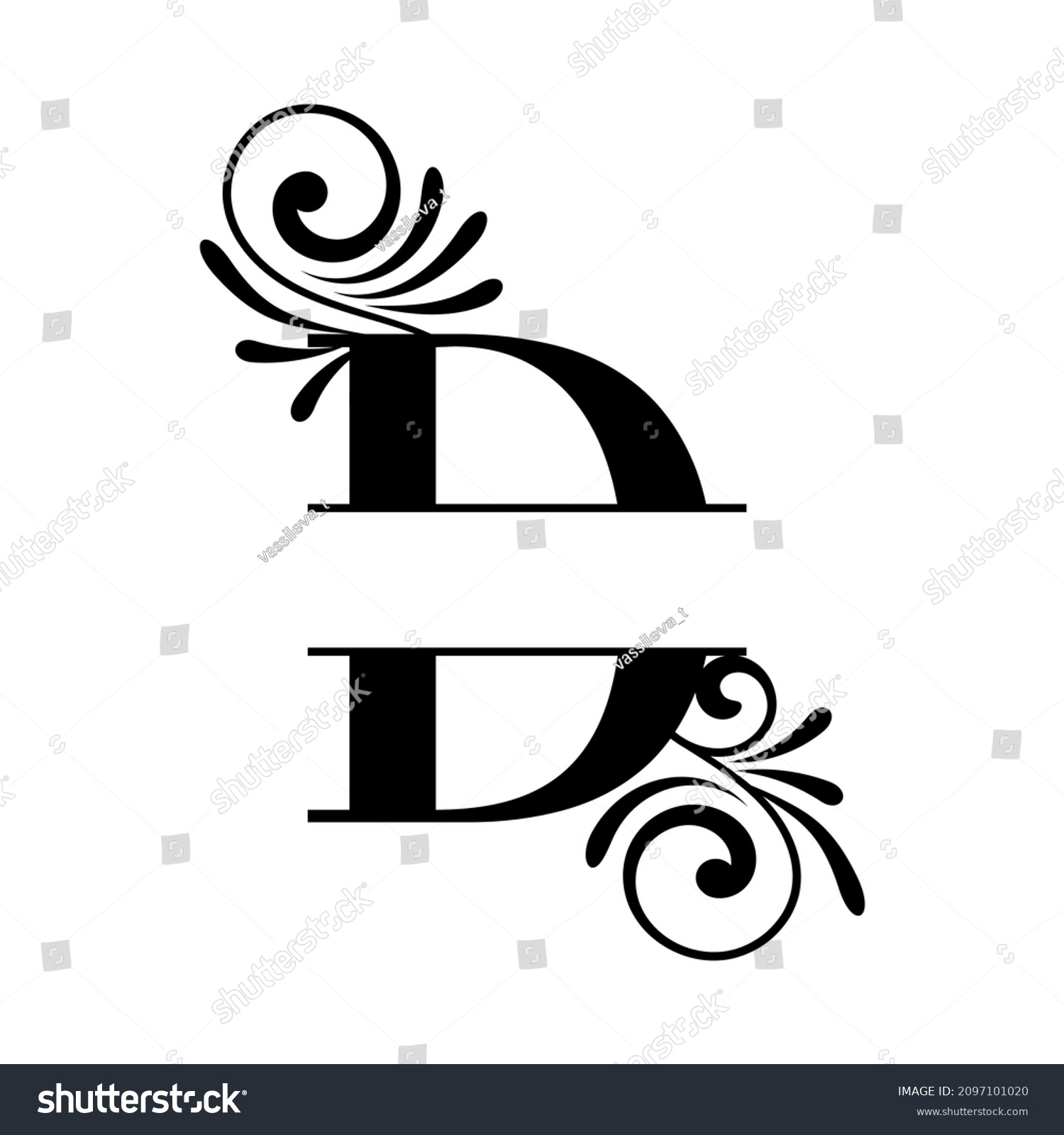 SVG of Letter Monogram. Initial letters of the monogram D svg