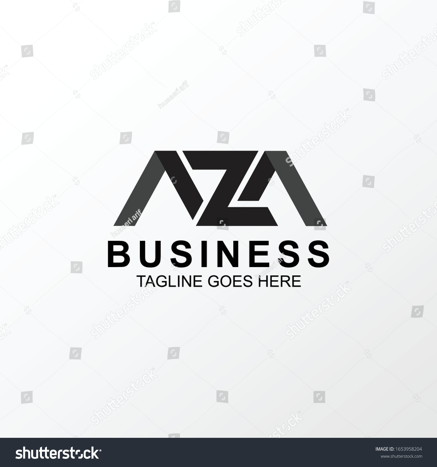 Letter Mz Aza Logo Design Illustration Stock Vector Royalty Free