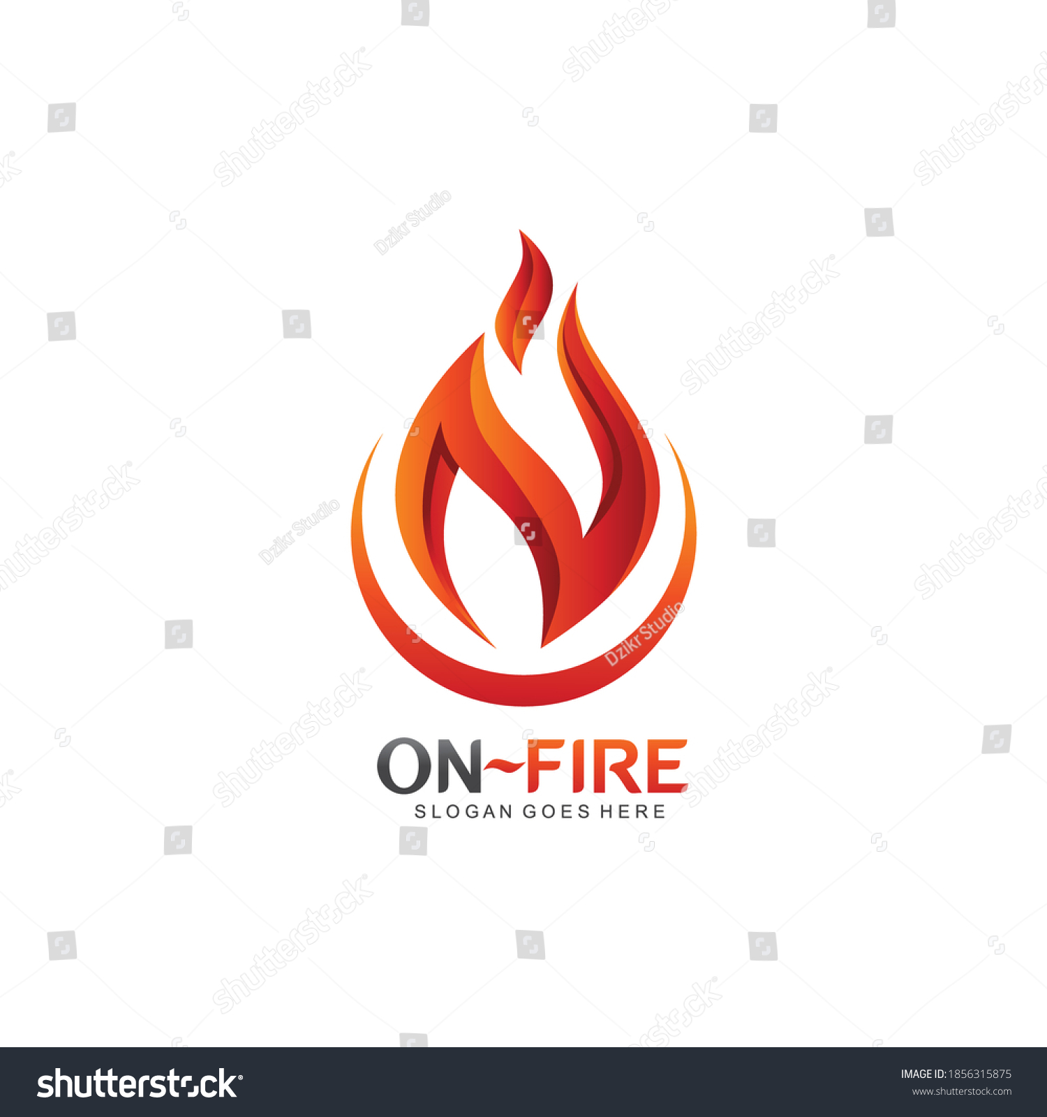 Letter N Fire Logo Vector Stock Vector (Royalty Free) 1856315875