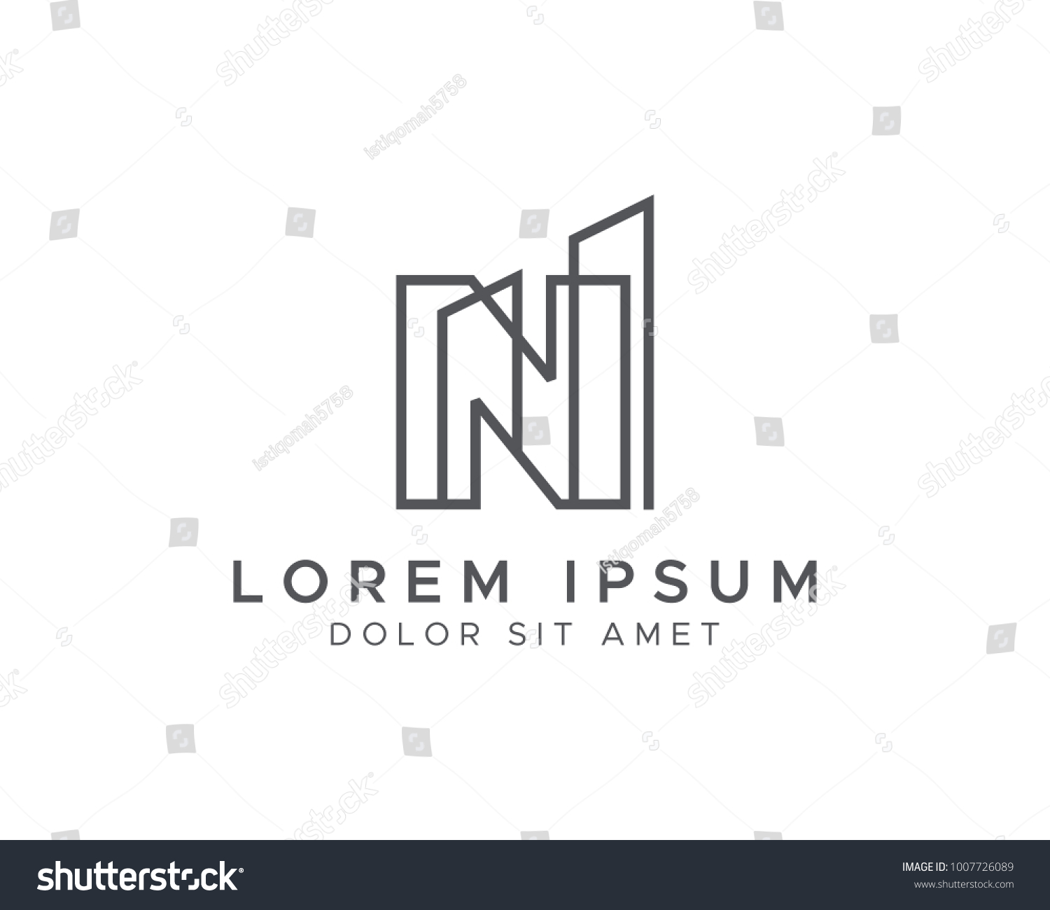 Letter N Line Building Logo Stock Vector (Royalty Free) 1007726089 ...