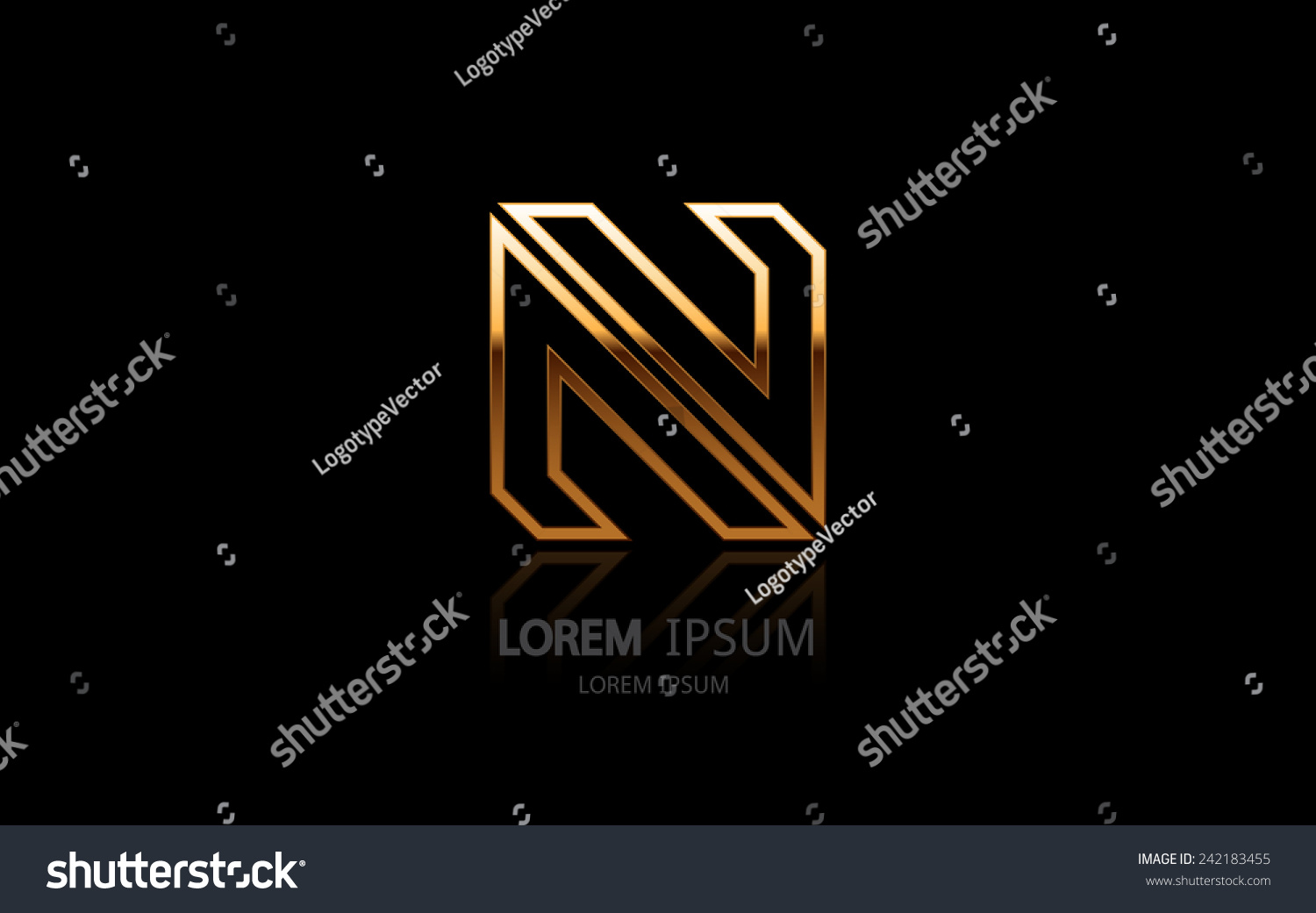 Letter N Logo Alphabet Logotype Vector Stock Vector Royalty Free