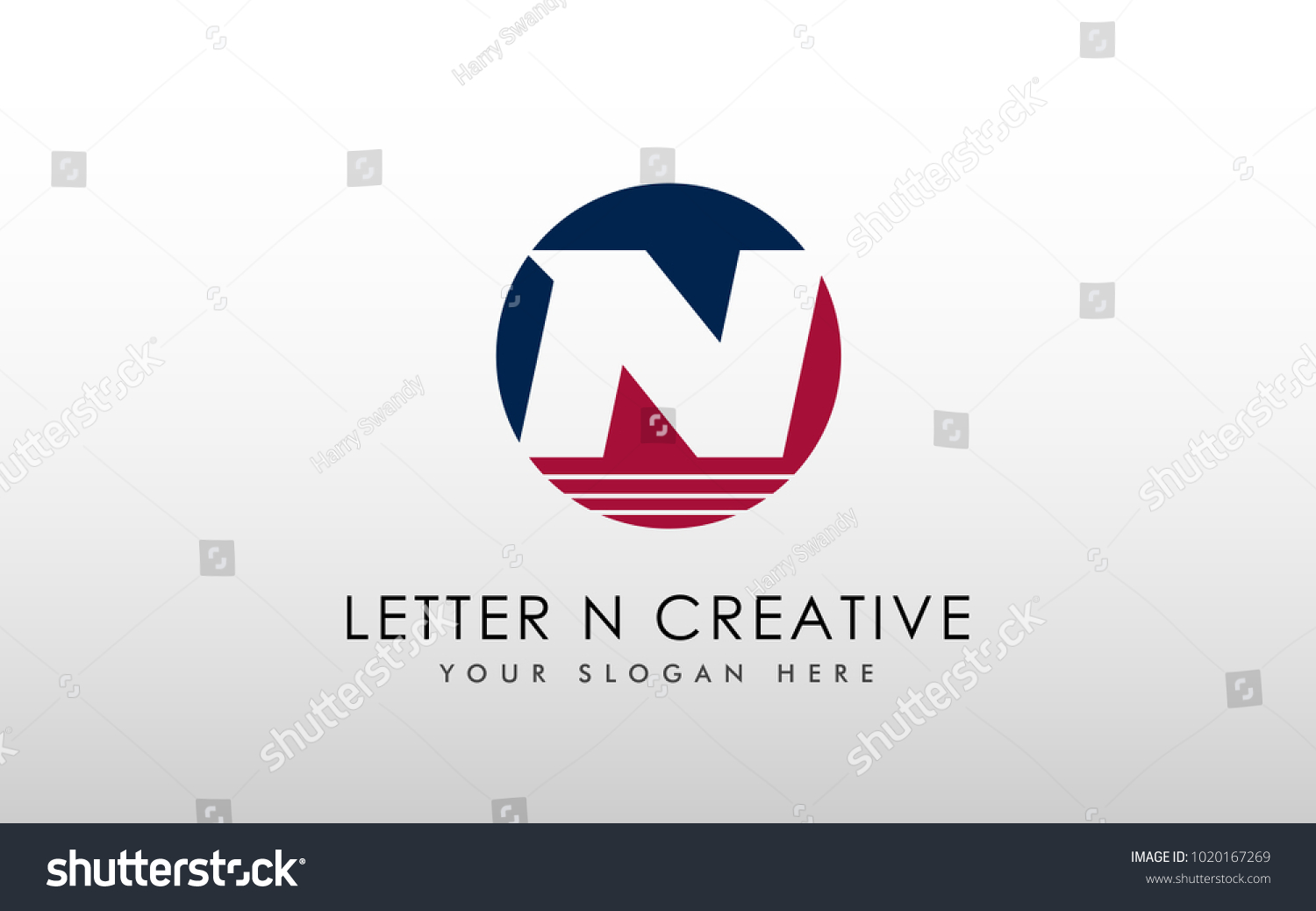 Letter N Negative Space Logo Design Stock Vector (Royalty Free ...