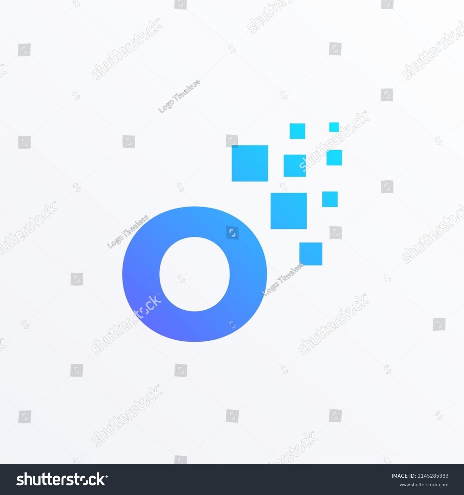 Letter O Pixel Technology Logo Design Stock Vector (Royalty Free ...
