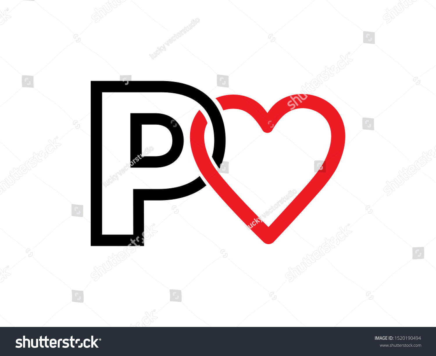 Letter P Logo Symbol Template Design Stock Vector Royalty Free