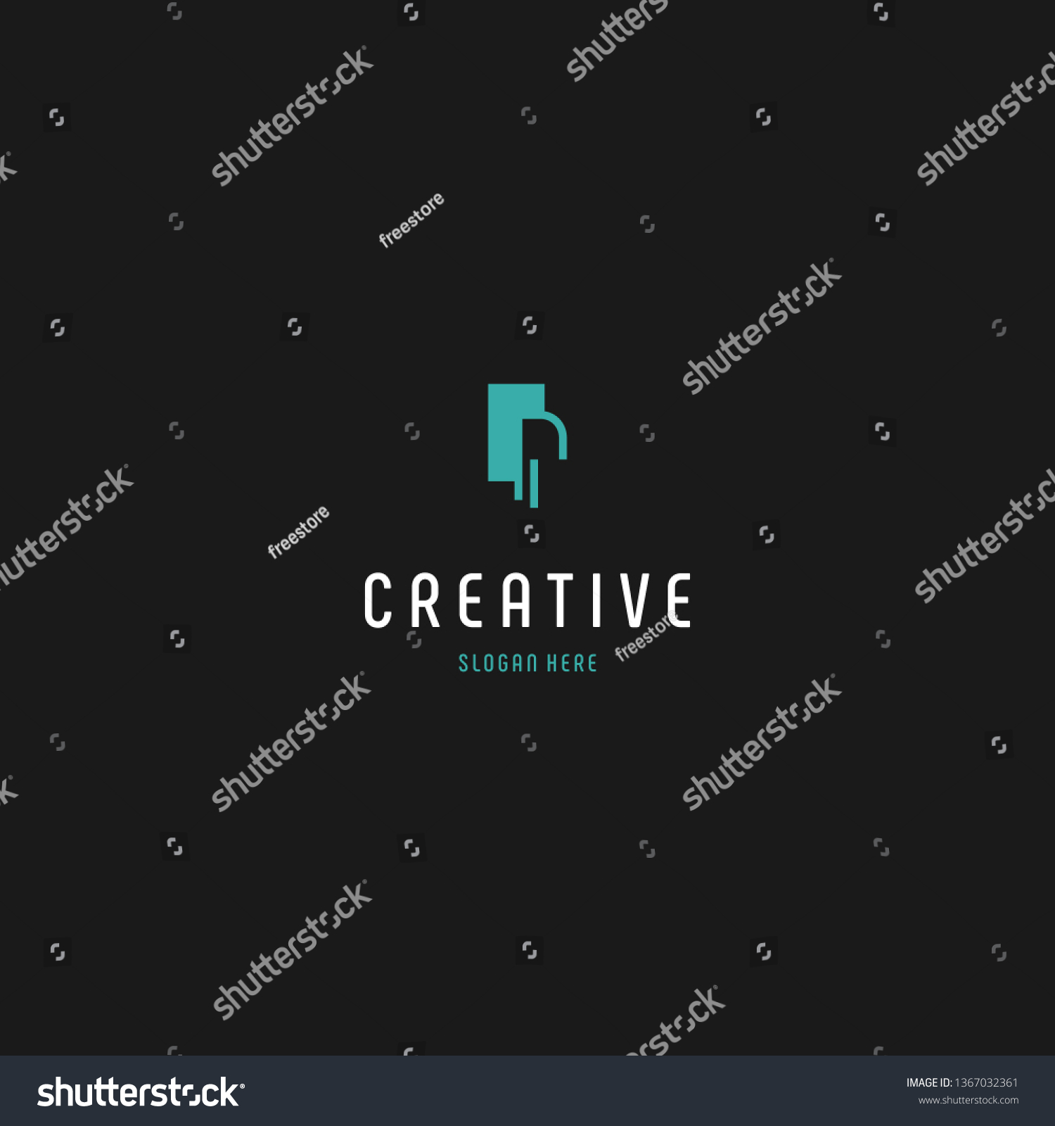 Letter R Building Minimalist Creative Business Stock Vector (Royalty ...