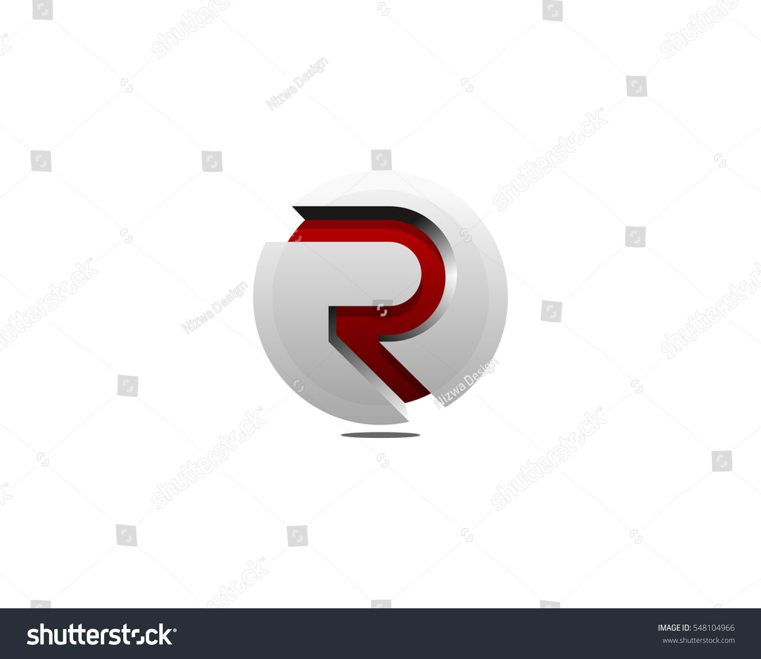 Letter R 3d Circle Logo Design Stock Vector (Royalty Free) 548104966 ...