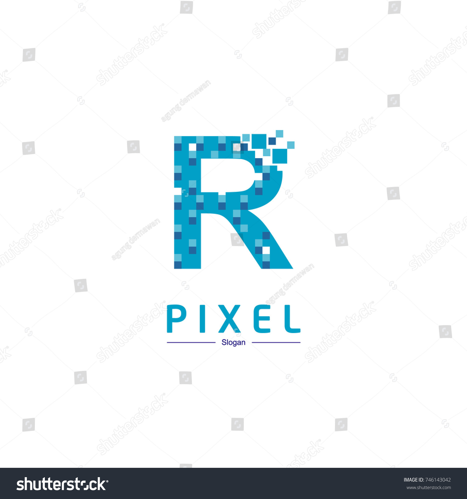 letter r logo pixel logo stock photo photo vector illustration pixel letter r