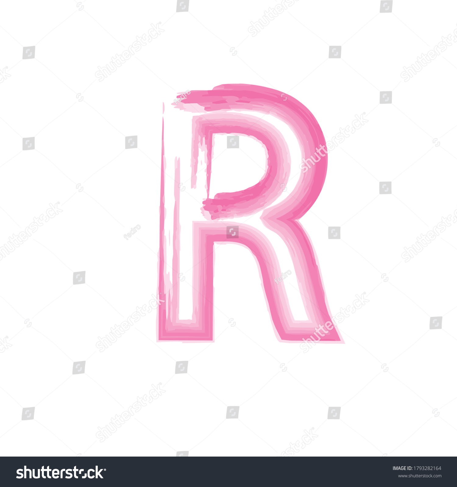 Letter R Logo Pink Watercolor White Stock Vector (Royalty Free ...