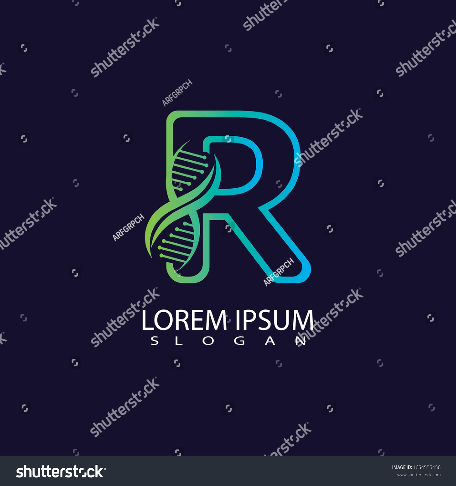Letter R Dna Logo Symbol Template Stock Vector (Royalty Free ...