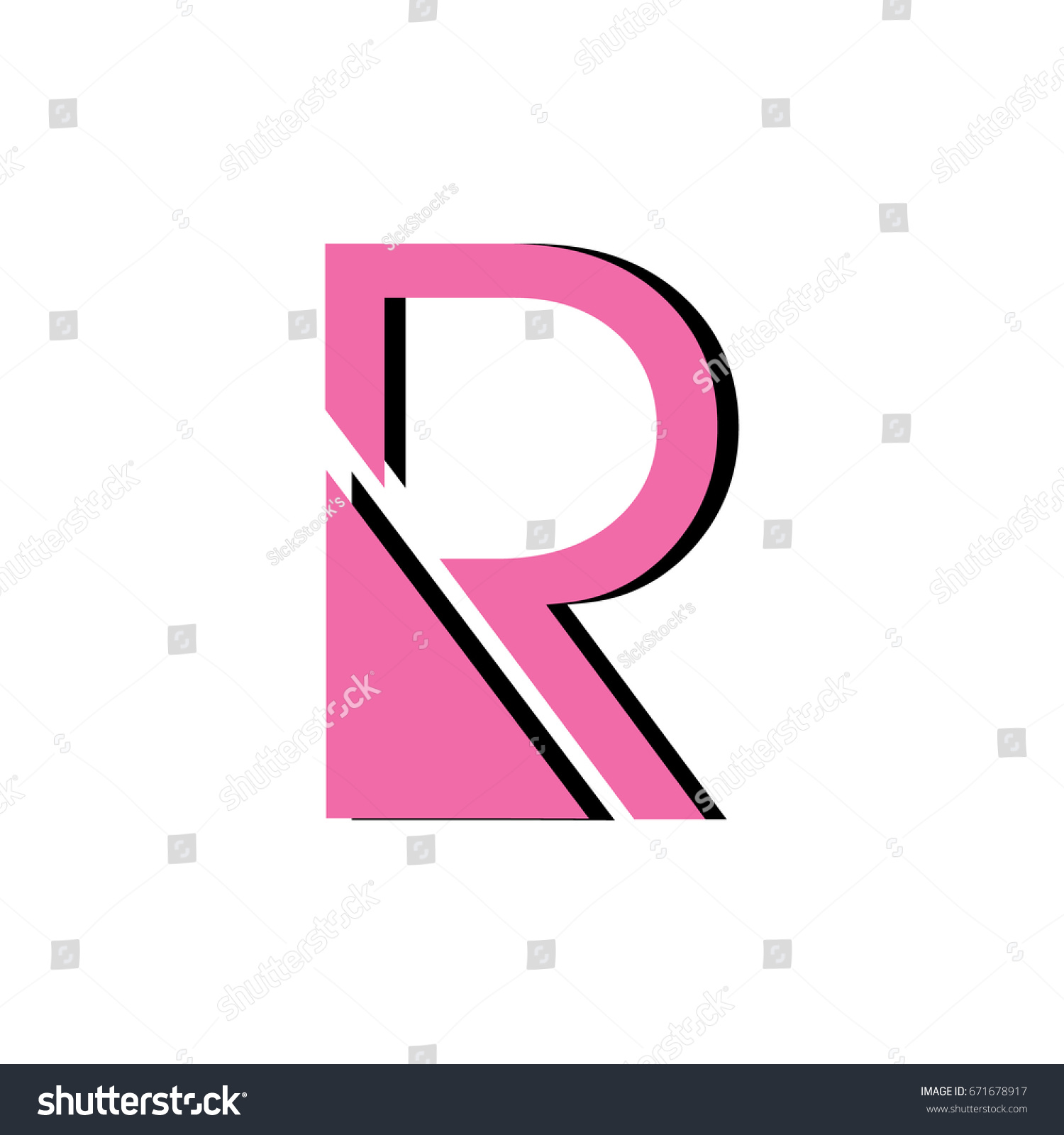Letter R Triangle Ans Shadow Logo Stock Vector (Royalty Free) 671678917 ...