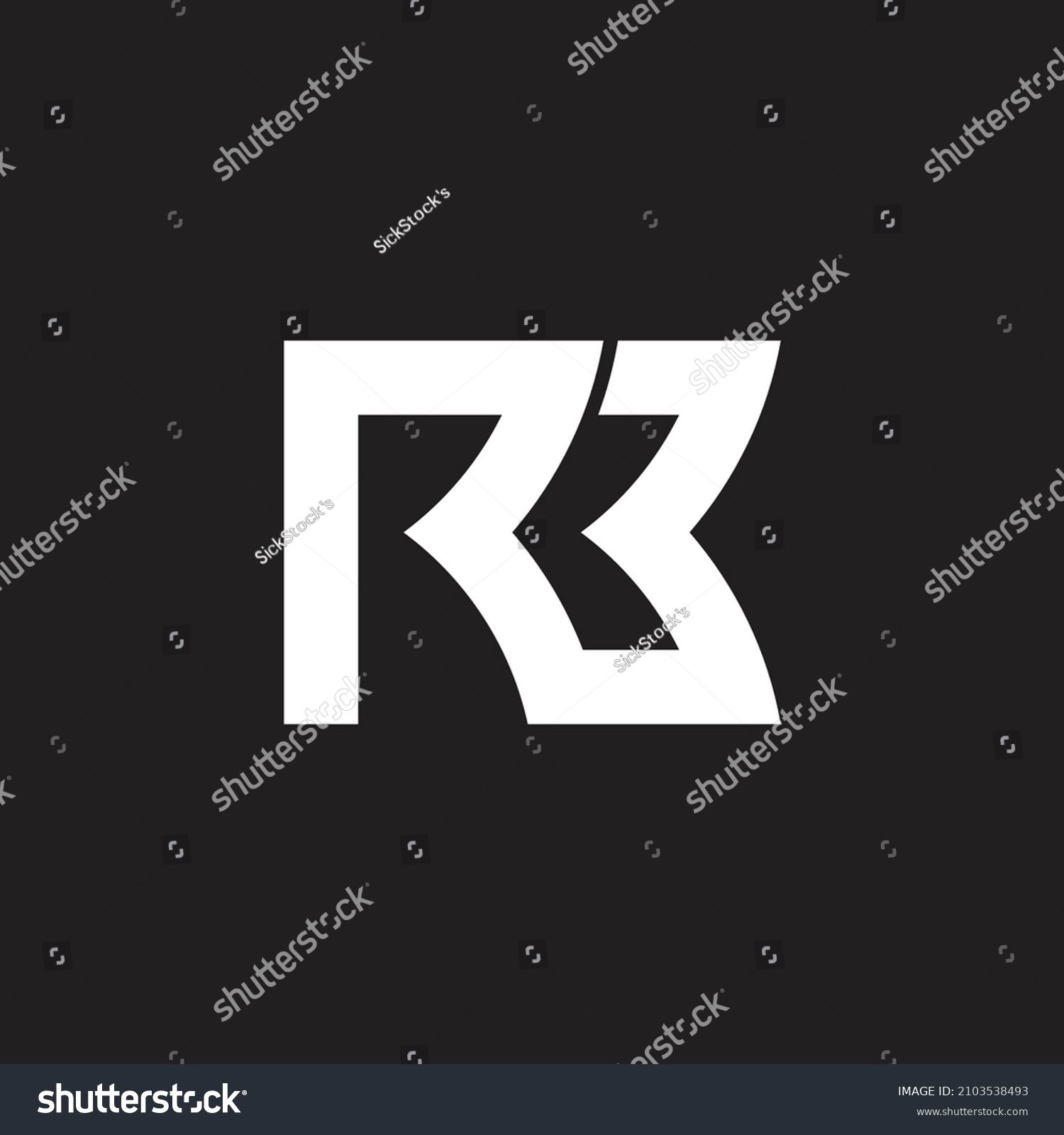 Letter Rb Simple Curves Line Geometric Stock Vector (Royalty Free ...