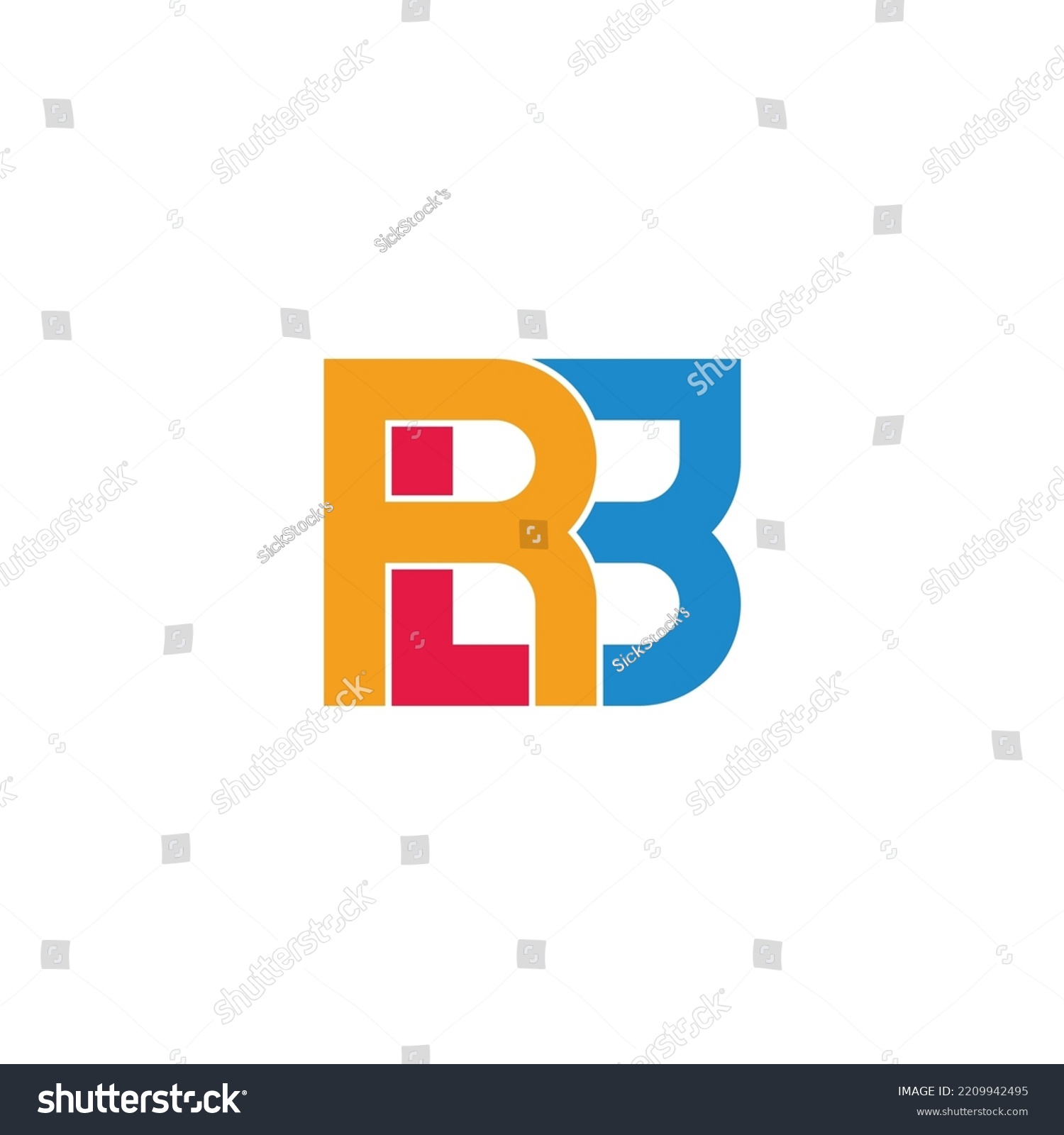 SVG of letter rlb colorful geometric logo vector  svg