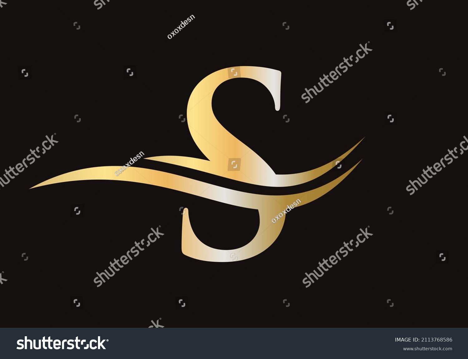 Letter S Logo Sign Design Water Stock Vector (Royalty Free) 2113768586 ...