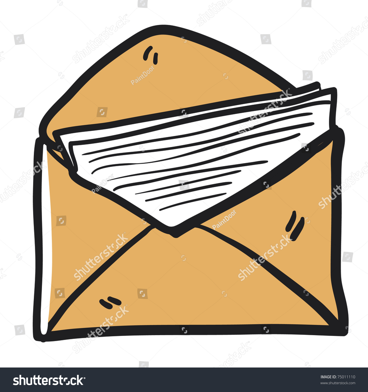 Letter Sketch Envelope Drawing Mail Image Stock Vector (Royalty Free ...