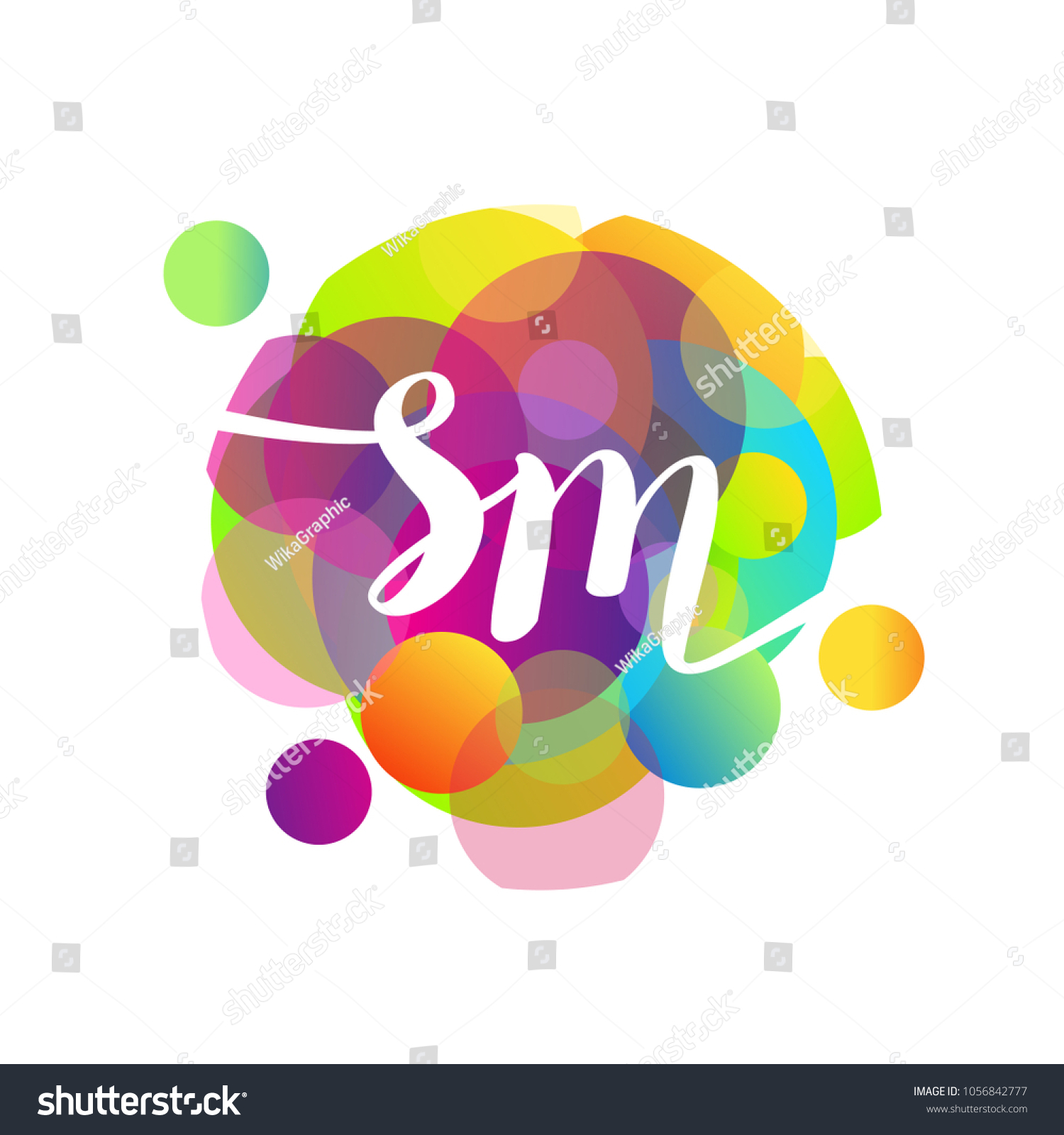 Letter Sm Logo Colorful Splash Background Stock Vector Royalty Free