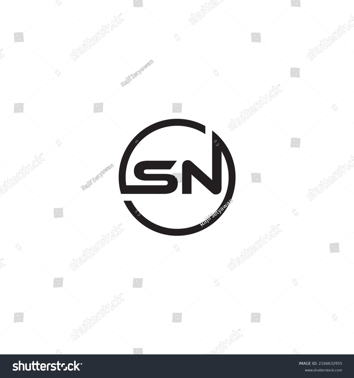 Letter Sn Circle Logo Created Neatly Stock Vector (Royalty Free ...