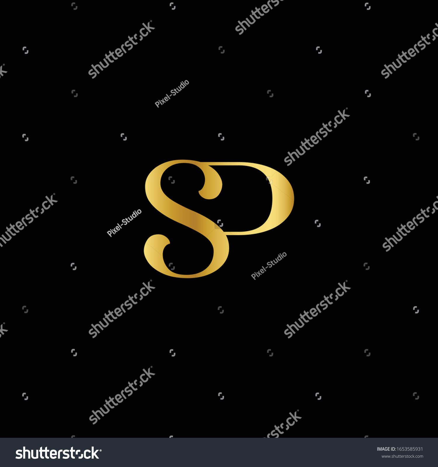 Letter Sp Dp S P Logo Stock Vector Royalty Free
