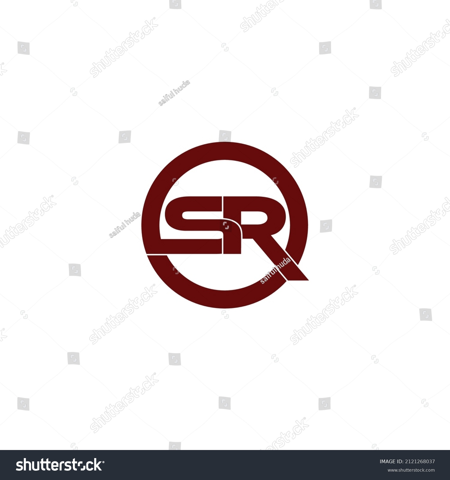 Letter Sr Circle Logo Design Vector Stock Vector (Royalty Free) 2121268037