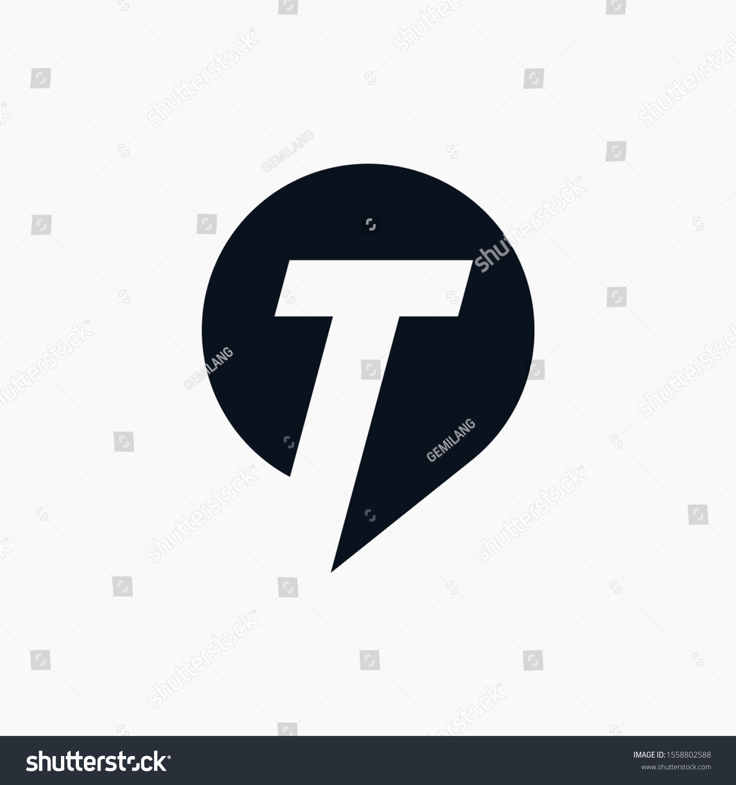 Letter T Negative Space Bubble Logo Stock Vector (Royalty Free ...
