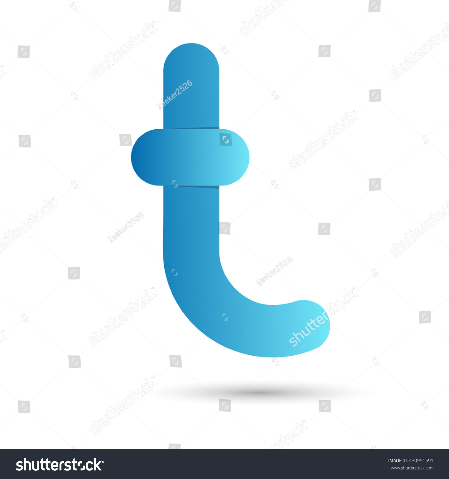 Letter T Blue Color On White Stock Vector Royalty Free