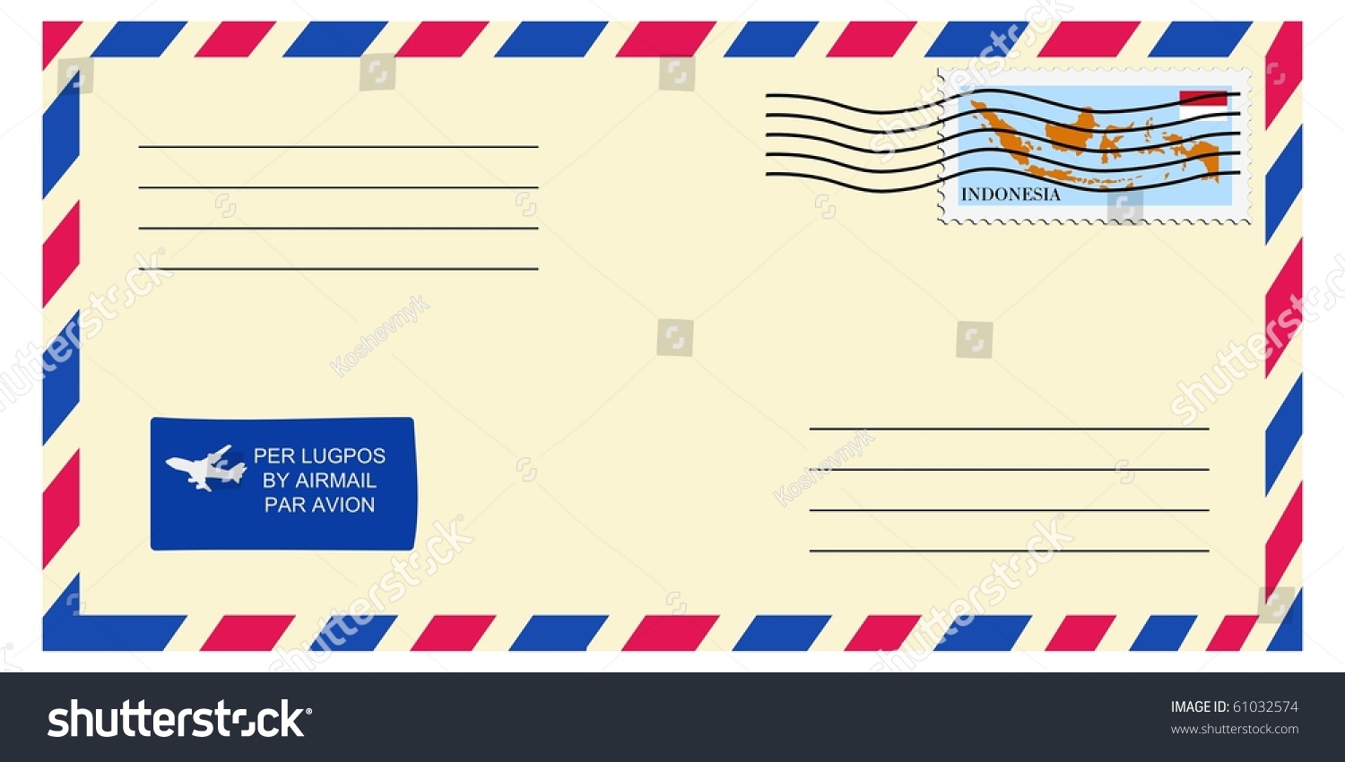 Letter Tofrom Indonesia Stock Vector (Royalty Free) 61032574 | Shutterstock